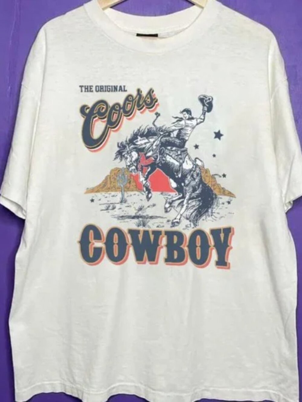 The Original Coors Cowboy Shirt, Retro 90s Coors Rodeo Shirt tee